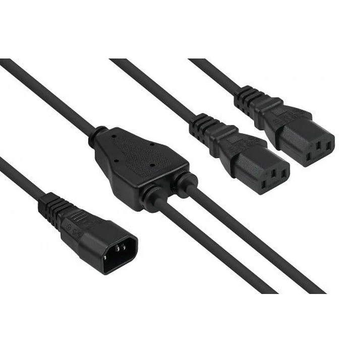 Καλώδιο Τροφοδοσίας Kabelmeister Y-IEC C20- 2xC13 schw. 0,3m
