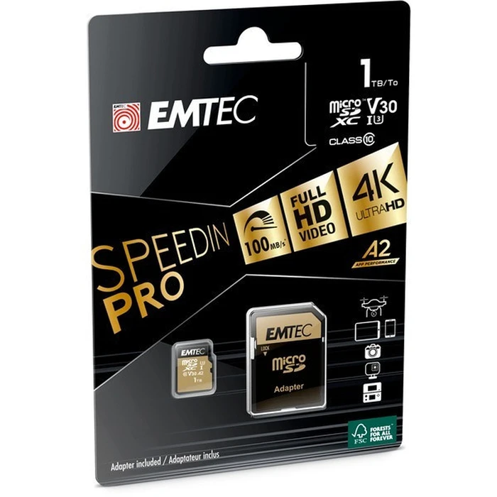 Κάρτα Μνήμης microSD 1TB Emtec UHS-I U3 V30 A2 SpeedIN