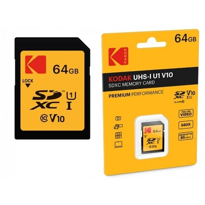 Κάρτα Μνήμης SD 64GB Kodak UHS-I U1 V10 Premium