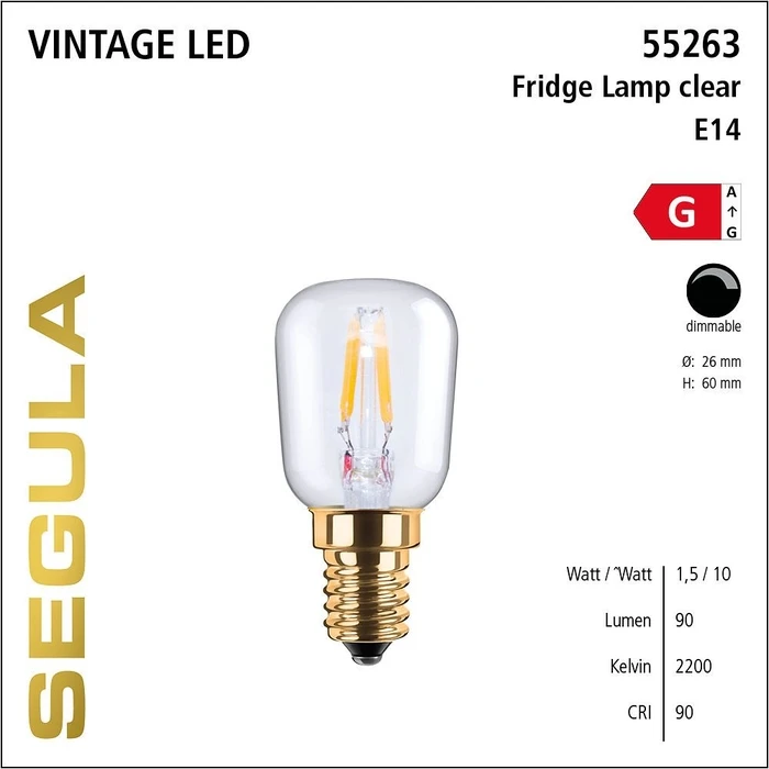 Λάμπα LED Segula refrigerator clear E14 1,5W 2200K 90Lm dimmable