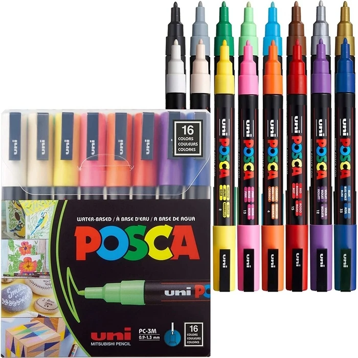 Μαρκαδόροι Posca Marker UNI PC-3M 16er Set