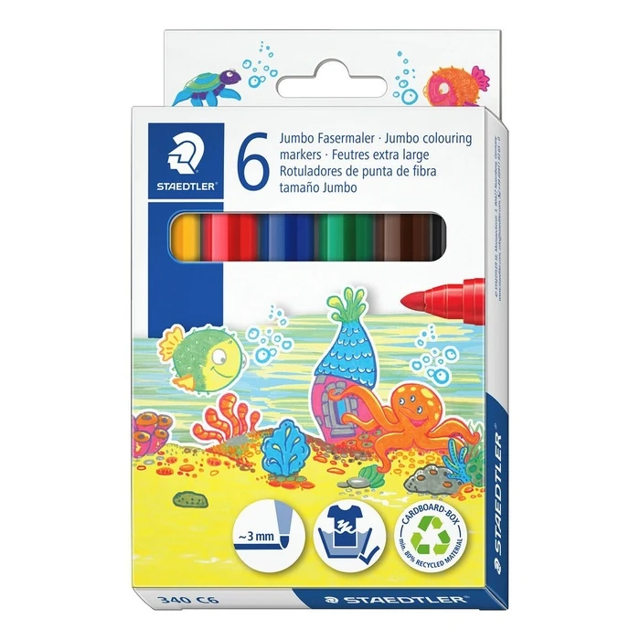 Μαρκαδόροι Staedtler Fasermaler Noris Jumbo 6er-Set