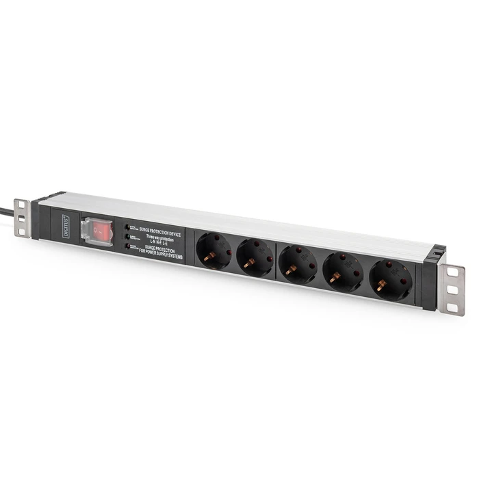 Πολύπριζο Digitus PDU 1HE 5x Schuko 16A Exits 230V/16A Black