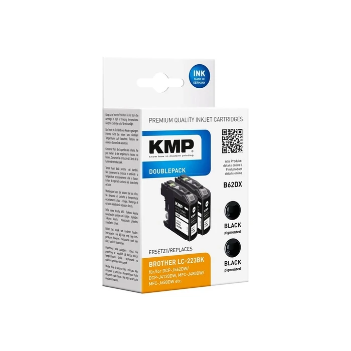 Μελάνι Συμβατό KMP Brother LC-223BK Black Doppelp. 2x550S. B62DX