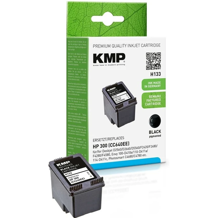 Μελάνι Συμβατό KMP HP CC640EE NR.300 Black 200 S. H133 refilled