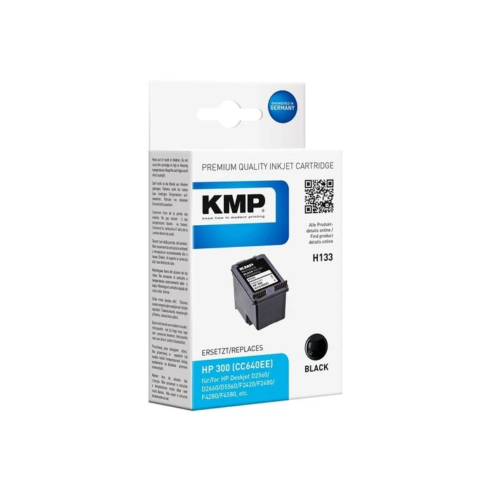 Μελάνι Συμβατό KMP HP CC640EE NR.300 Black 200 S. H133 refilled