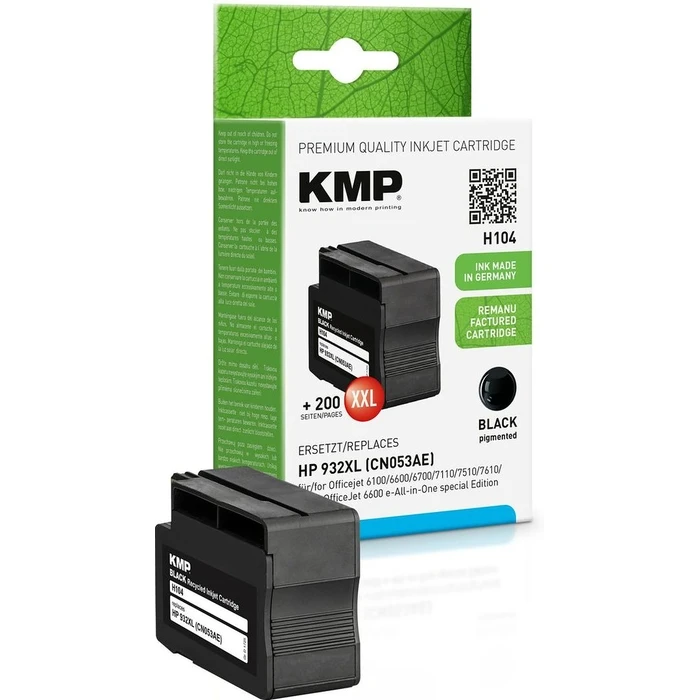 Μελάνι Συμβατό KMP HP CN053AE Nr.932XL Black 1200 S. H104 refilled