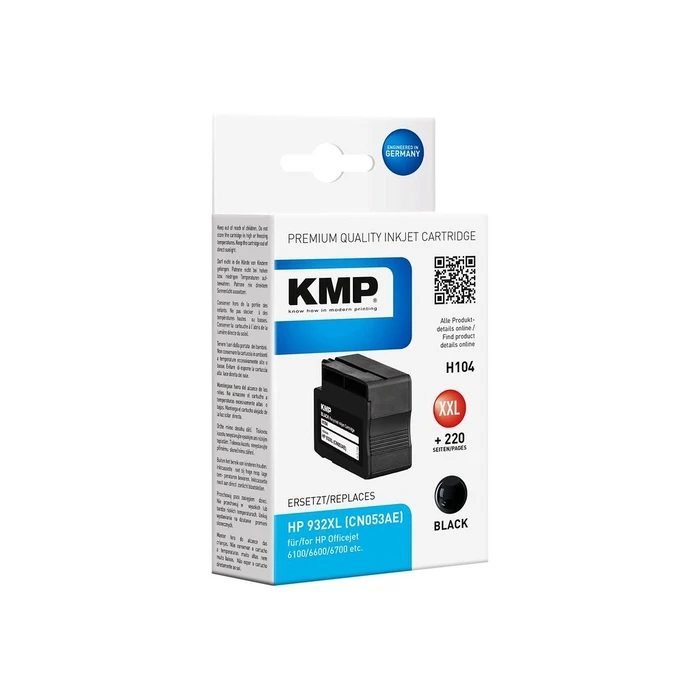 Μελάνι Συμβατό KMP HP CN053AE Nr.932XL Black 1200 S. H104 refilled