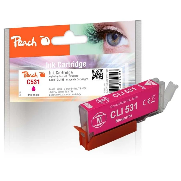 Μελάνι Συμβατό Peach Canon CLI-531, 6121B002 Magenta compatible