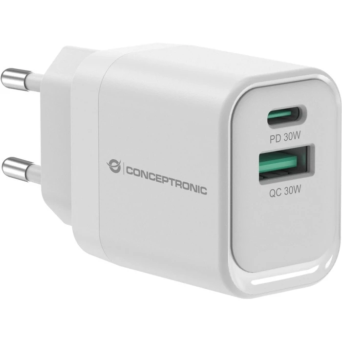 Φορτιστής Πρίζας Conceptronic 2Port 33W,1xUSB-C,1xUSB-A White