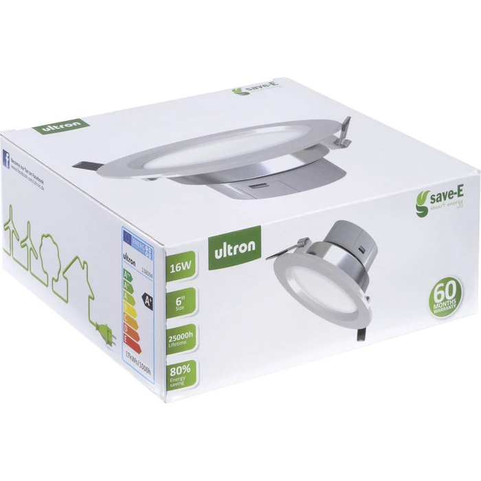 Χωνευτό Σποτ Ultron LED save-E 6'' 16 Watt 4000K, 900lm