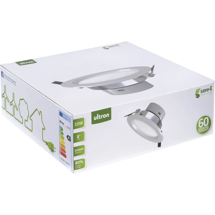 Χωνευτό Σποτ Ultron LED save-E 8'' 22 Watt 4000K, 1500lm