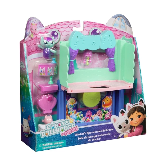 Κούκλα Spin Master Gabby's Dollhouse Movie: 'MerCat's' Spa-awesome Bathroom Playset (6074306)