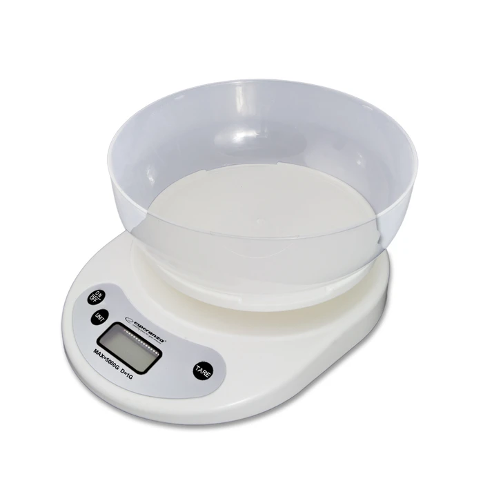 Ζυγαριά Κουζίνας Esperanza EKS007 with a bowl. White Electronic