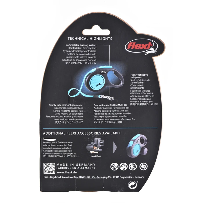 Λουράκι σκύλου Πτυσσόμενο Flexi New Neon S 5 m Dog Retractable lead