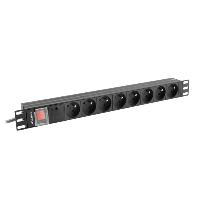 Πολύπριζο Rack Lanberg PDU RACK 19" (1U, 16A, 8X 230V PL, 2m)