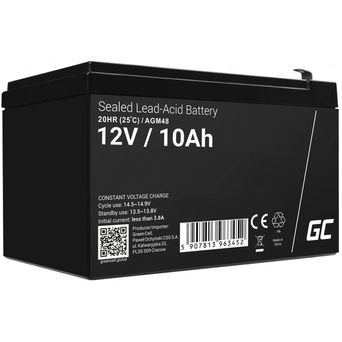 Μπαταρία UPS Green Cell AGM48 Sealed Lead Acid (VRLA) 12 V 10 Ah