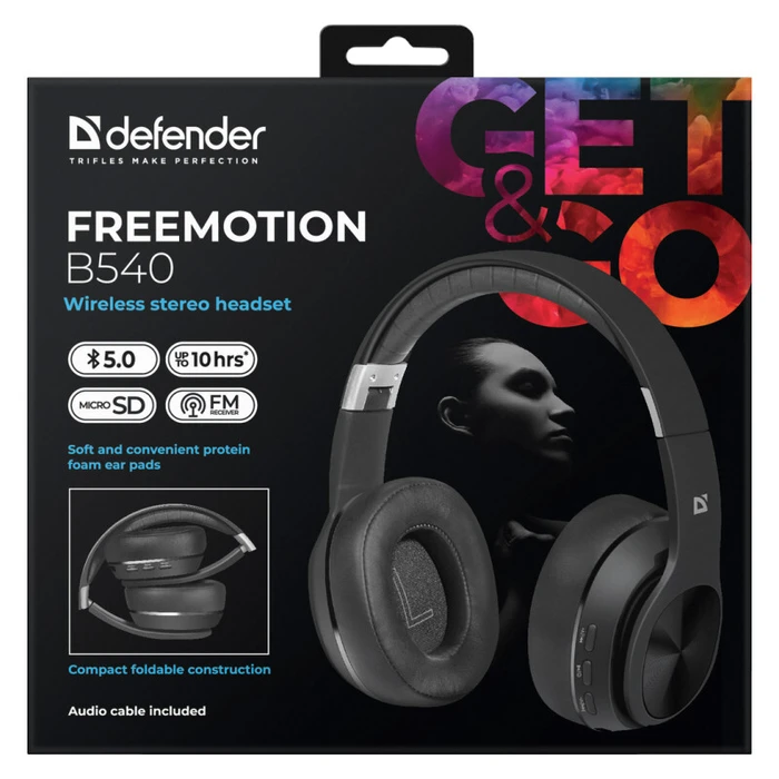 Wireless Headset Defender with microphone FREEMOTION B540 black