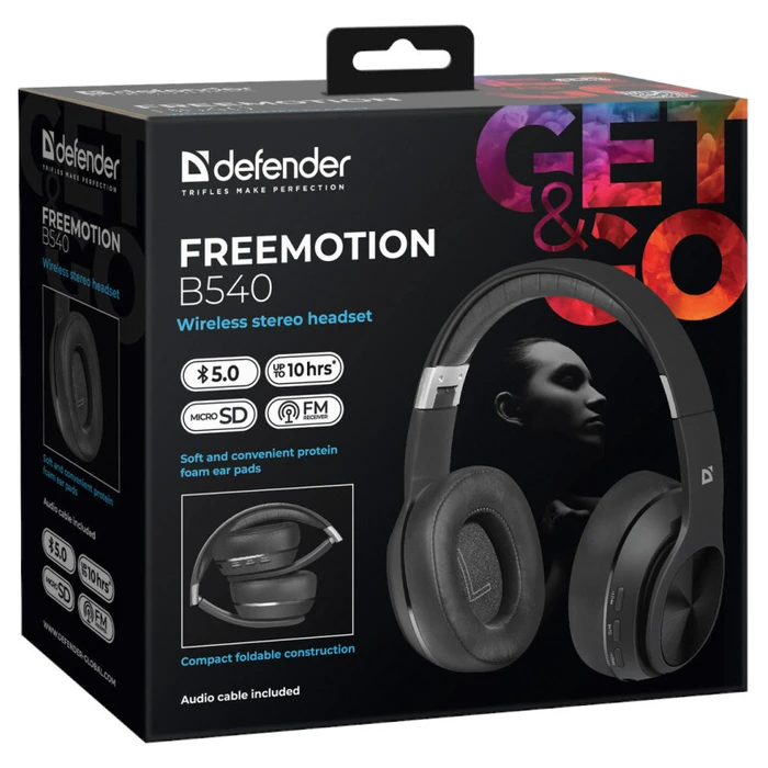 Wireless Headset Defender with microphone FREEMOTION B540 black