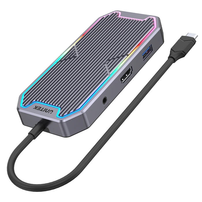 Docking Station Unitek USB-C, HDMI 2.0, RJ45, 3,5mm,100W 10Gbps