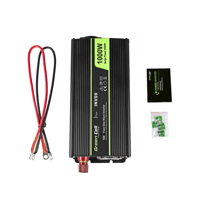 Inverter Αυτοκινήτου Green Cell INV09 Auto 1000 W Black