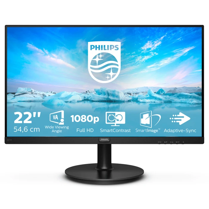 Monitor 21.5" Philips V Line 221V8A/00 LED 54.6cm 1920 x 1080 pixels Full HD Black