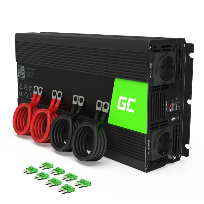 Inverter Αυτοκινήτου Green Cell INV12 Auto 3000 W Black