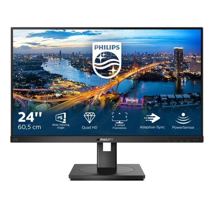 Monitor 23.8" Philips B Line 245B1/00 LED 60.5 cm 2560 x 1440 pixels Quad HD Black