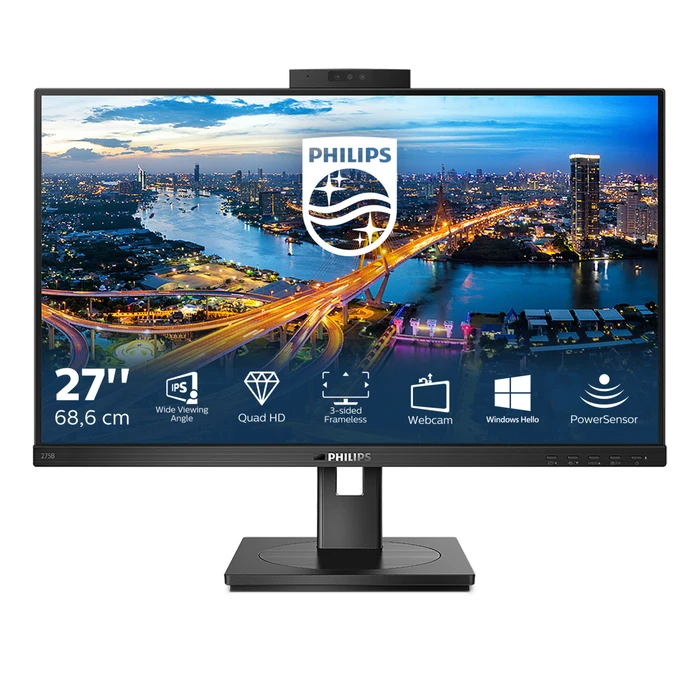 Monitor 27" Philips B Line 275B1H/00 68.6 cm 2560 x 1440 pixels 2K Ultra HD LED Black