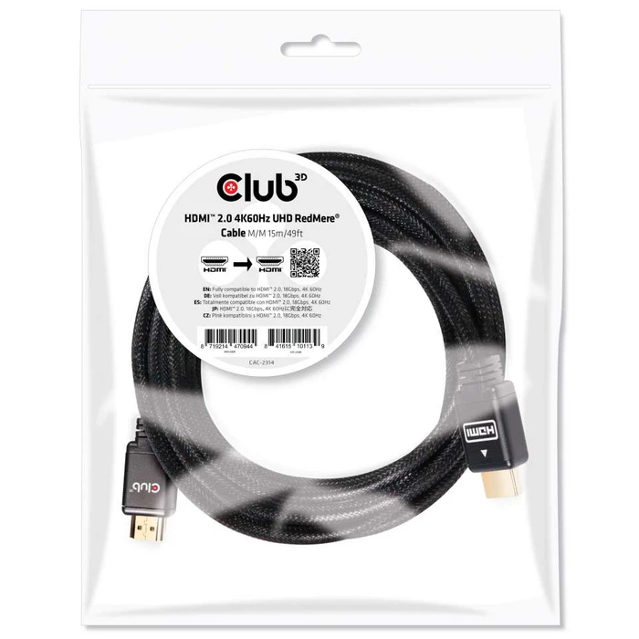 Καλώδιο HDMI Club 3D 2.0 4K60Hz RedMere 15