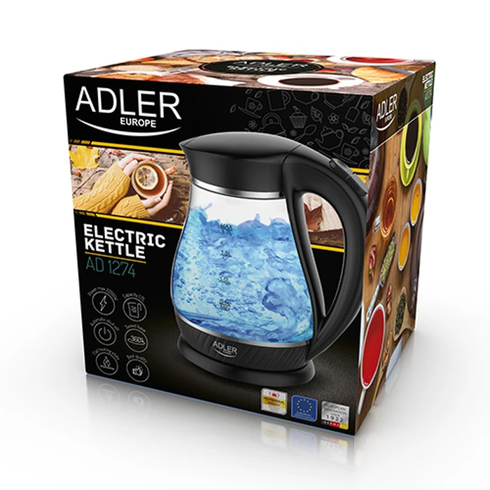 Βραστήρας Adler AD 1274 B 1.7 L Black,Transparent 2200 W
