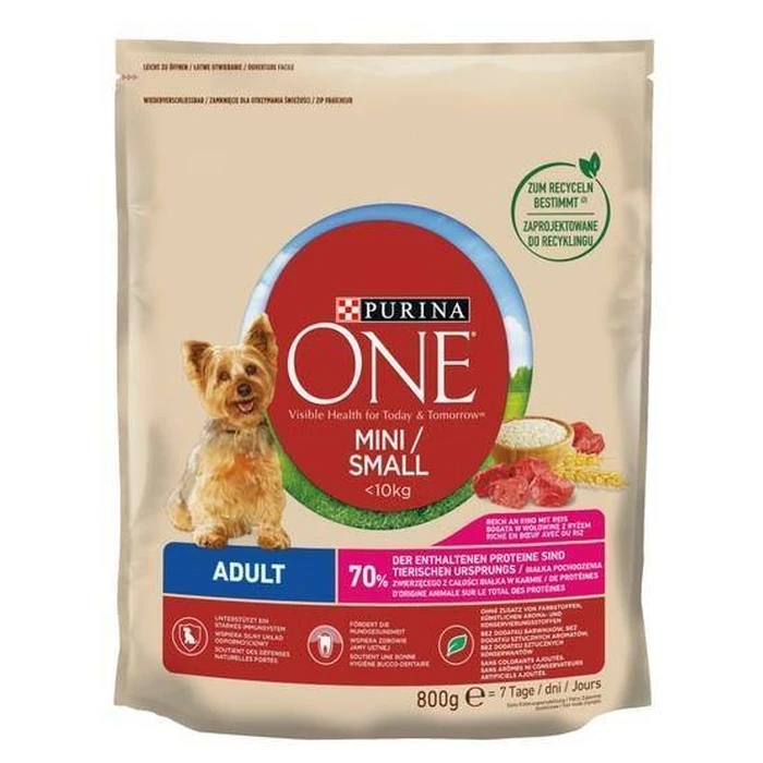 Τροφή Σκύλων Purina One Mini Adult Beef, Rice - 800 g