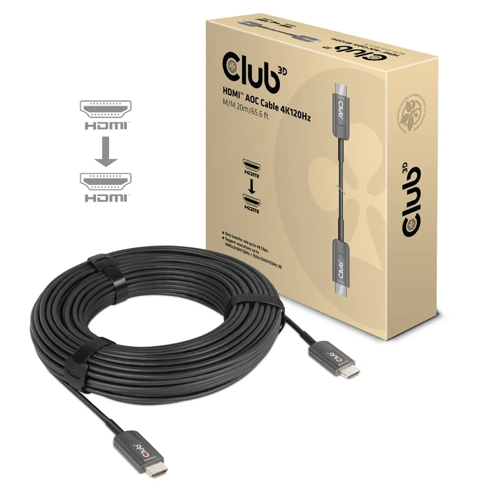 Καλώδιο HDMI Club 3D Ultra High Speed Certified AOC 4K120Hz/8K60Hz M/M 20m/65.6ft