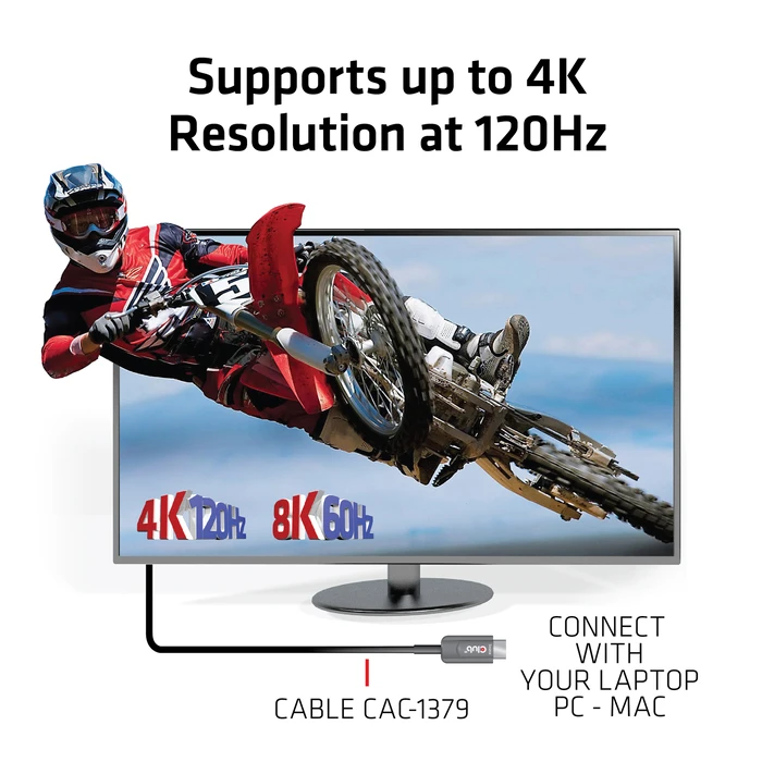 Καλώδιο HDMI Club 3D Ultra High Speed Certified AOC 4K120Hz/8K60Hz M/M 20m/65.6ft