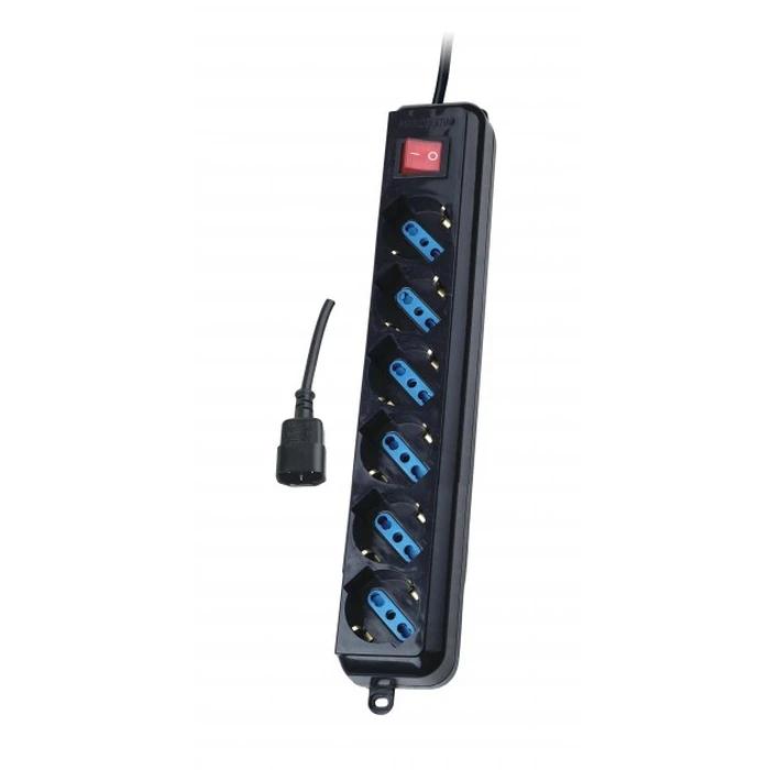 Πολύπριζο Ασφαλείας Techly 6 Sockets Black with VDE Plug IUPS-PCP-6V