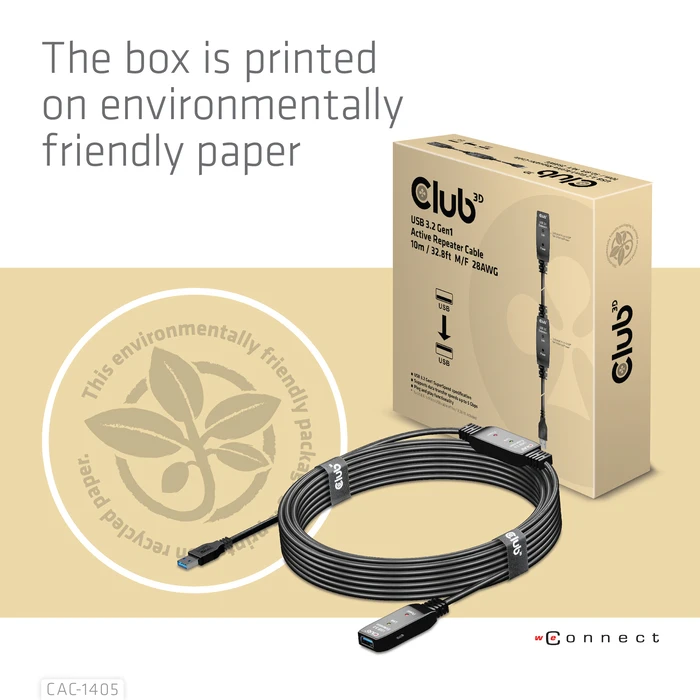 Καλώδιο USB Club 3D USB 3.2 Gen1 Active Repeater 10m / 32.8ft M/F 28AWG
