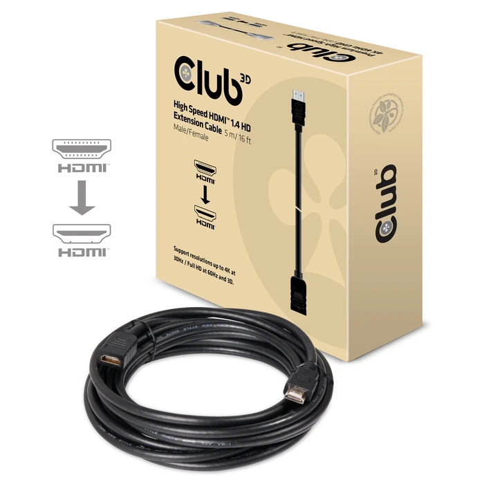 Καλώδιο HDMI Club 3D High Speed HDMI 1.4 HD Extension 5m/16ft Male/Female