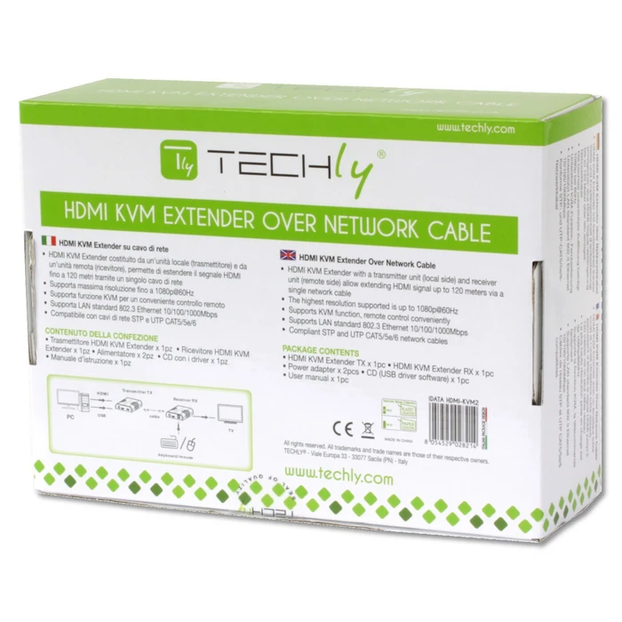 KVM Extender Techly IDATA HDMI-KVM2 Transmitter & receiver