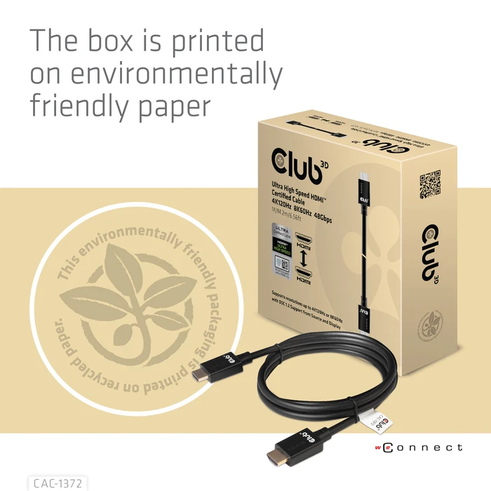 Καλώδιο HDMI Club 3D Ultra High Speed HDMI2.1 10K 120Hz 48Gbps M/M 2 m./6.56 ft.