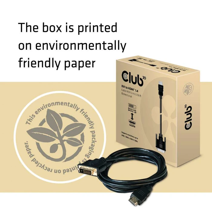 Καλώδιο HDMI Club 3D to DVI 1.4 M/M 2m/ 6.56ft Bidirectional