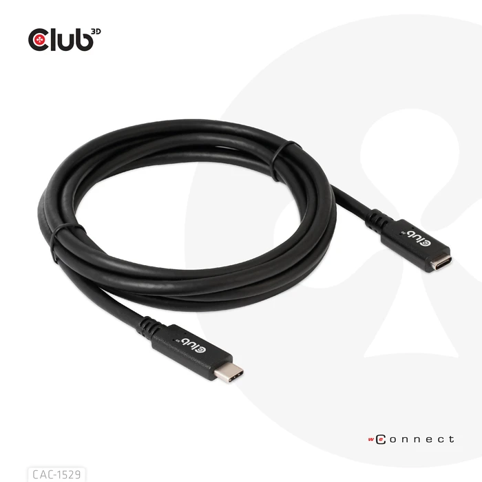 Καλώδιο USB Club 3D CAC-1529 USB Gen1 Type-C 5Gbps 60W(20V/3A) 4K60Hz M/F 2m