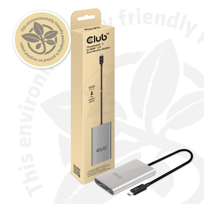 Αντάπτορας USB Club 3D Thunderbolt 3 to Dual HDMI 2.0 Adapter