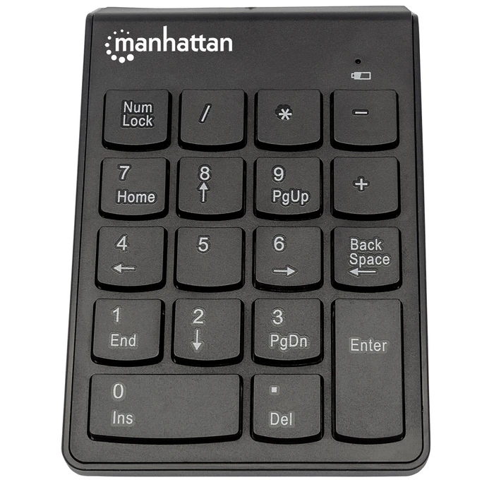 Πληκτρολόγιο Ασύρματο Manhattan Numeric Keypad, USB-A Micro Receiver, Black, AAA Battery (included), Windows and Mac, Blister