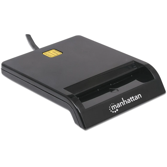 Card Reader Manhattan USB-A Contact Smart 12 Mbps,Windows or Mac, Cable 105cm, Black