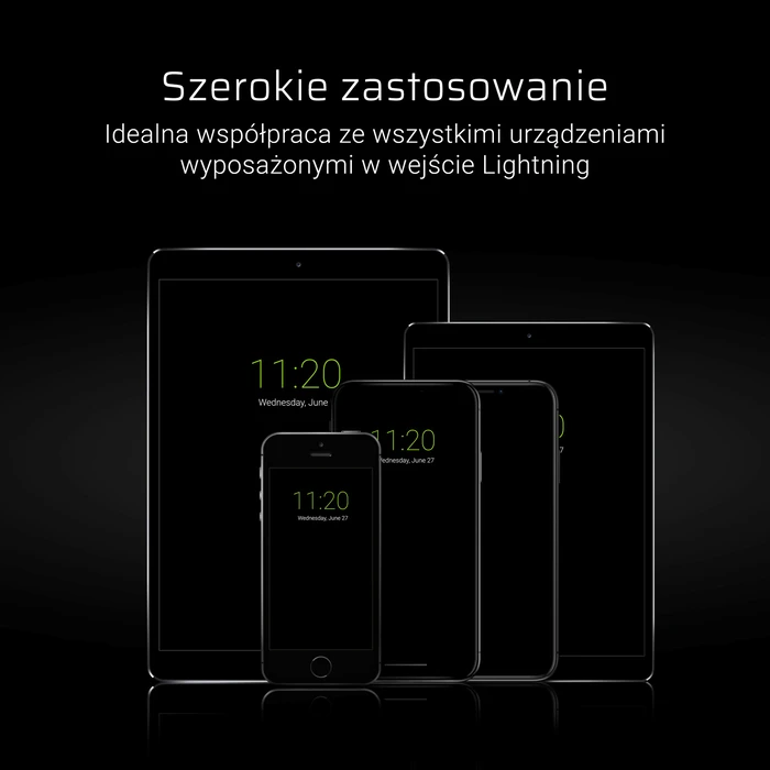 Καλώδιο USB Green Cell KABGC02 lightning 0.25 m Black