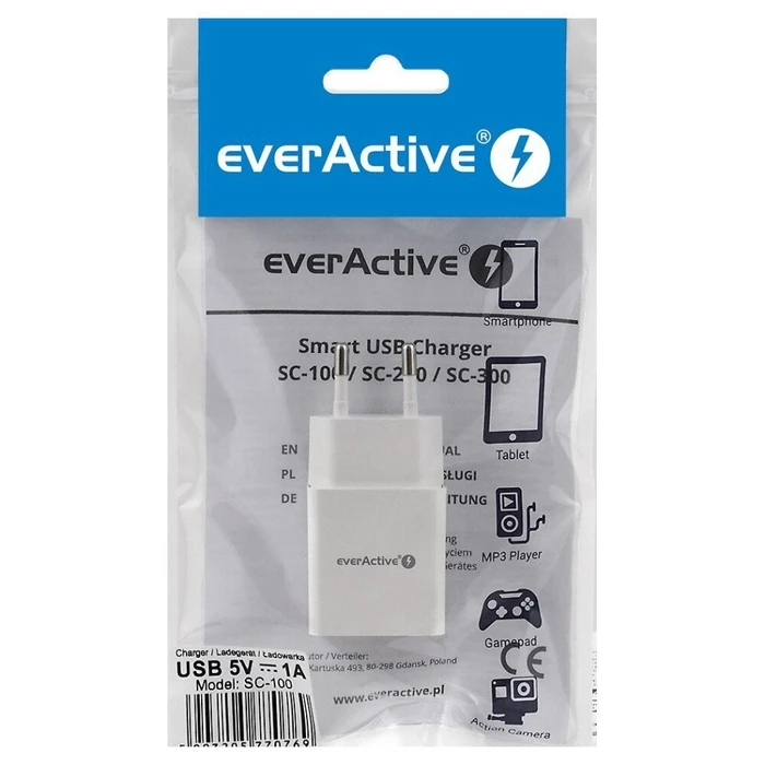 Φορτιστής Πρίζας Everactive SC-100 1xUSB 1A