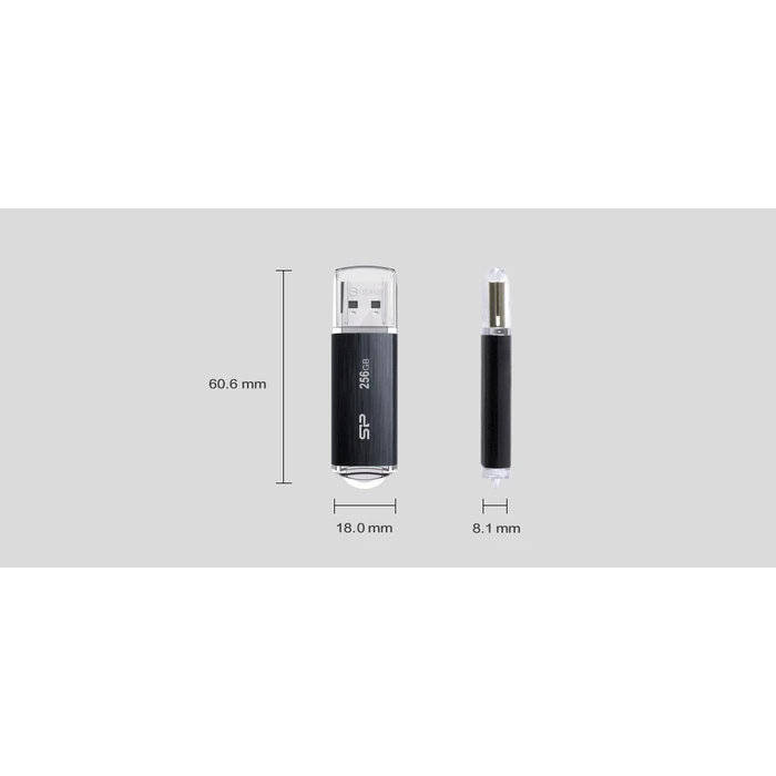 USB Flash 256GB Silicon Power Blaze B02 Pendrive Typu-A 3.2 Gen 1 (SP256GBUF3B02V1K) Black