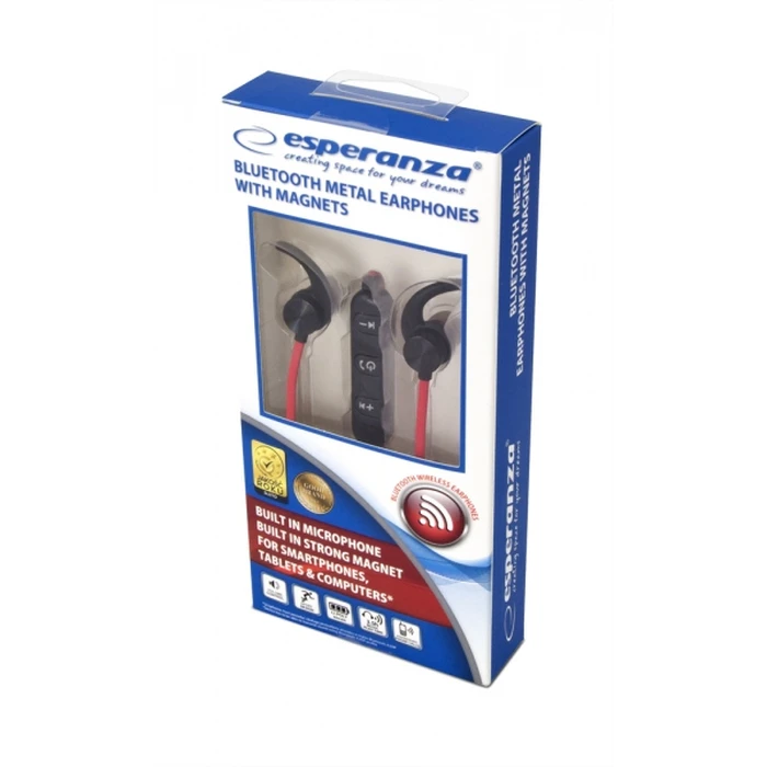 Bluetooth Handsfree Esperanza EH186K headphones/headset In-ear Black, Red