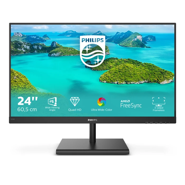 Monitor 23.8" Philips E Line 245E1S/00 LED display 60.5 cm 2560 x 1440 pixels 2K Ultra HD LCD Black