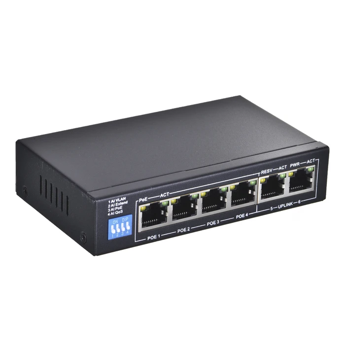 Network Switch Extralink EX.14831 network Managed Fast Ethernet (10/100) (PoE) 6U Black